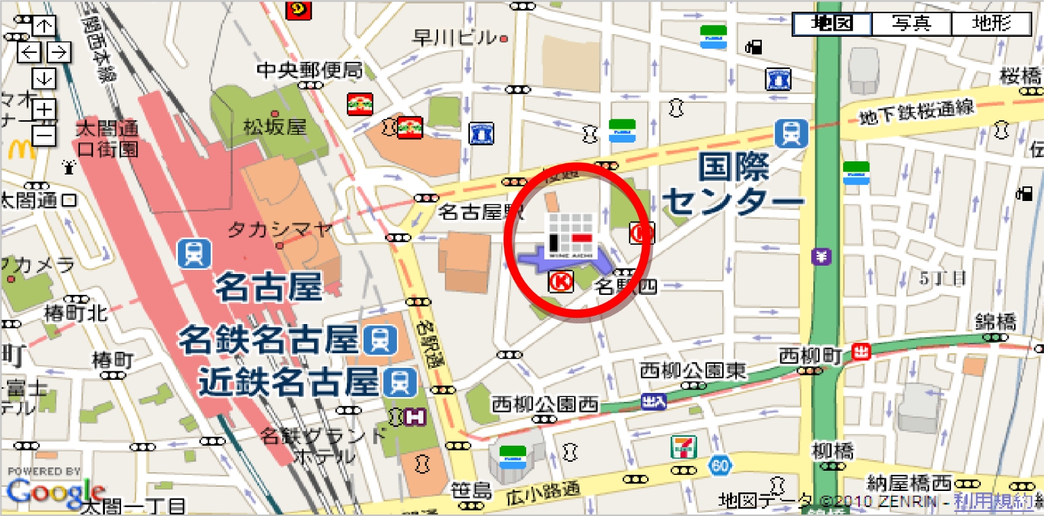 ウィンクあいちの地図
